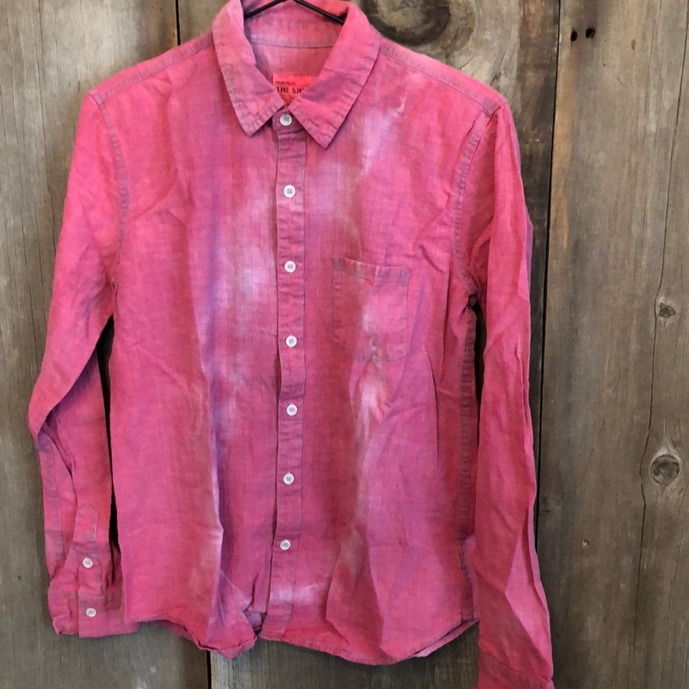NWOT Joe’s Jeans Pink Tie Dye Button Down Shirt Size medium Men’s Women’s Unisex